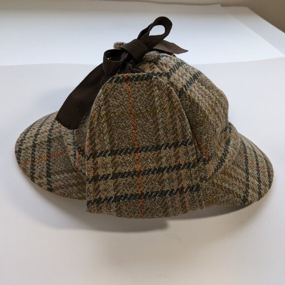 Glen Appin Scotland Deerstalker Wool Hat Tweed Two Billed Sherlock Holmes 21 in. - Picture 2 of 10